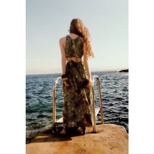 Zara printed cut-out dress M